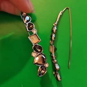 Pull through gemstone earrings